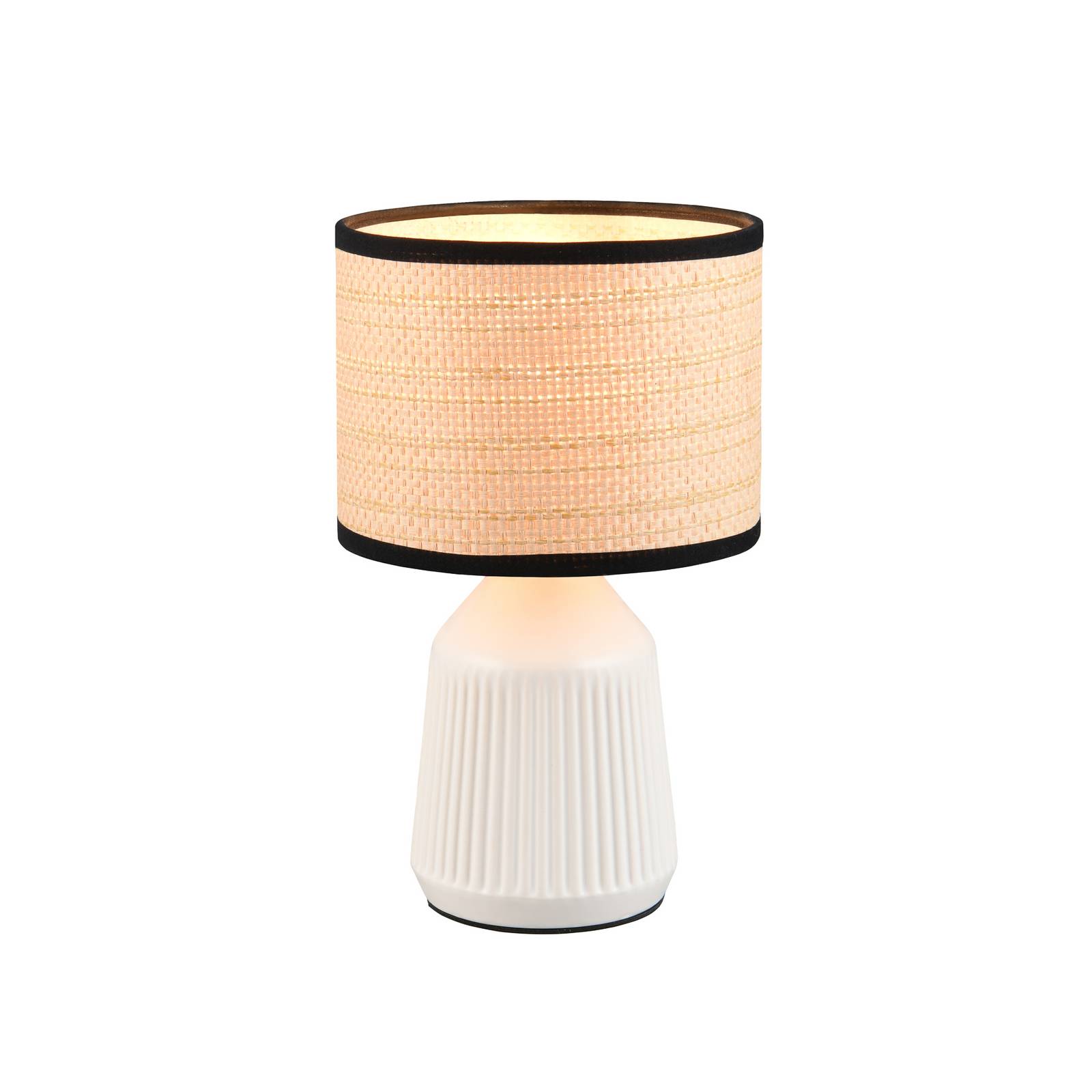  Reality Leuchten Tischlampe Formentera, Weiß/beige, Höhe 27 Cm Keramik/papier 