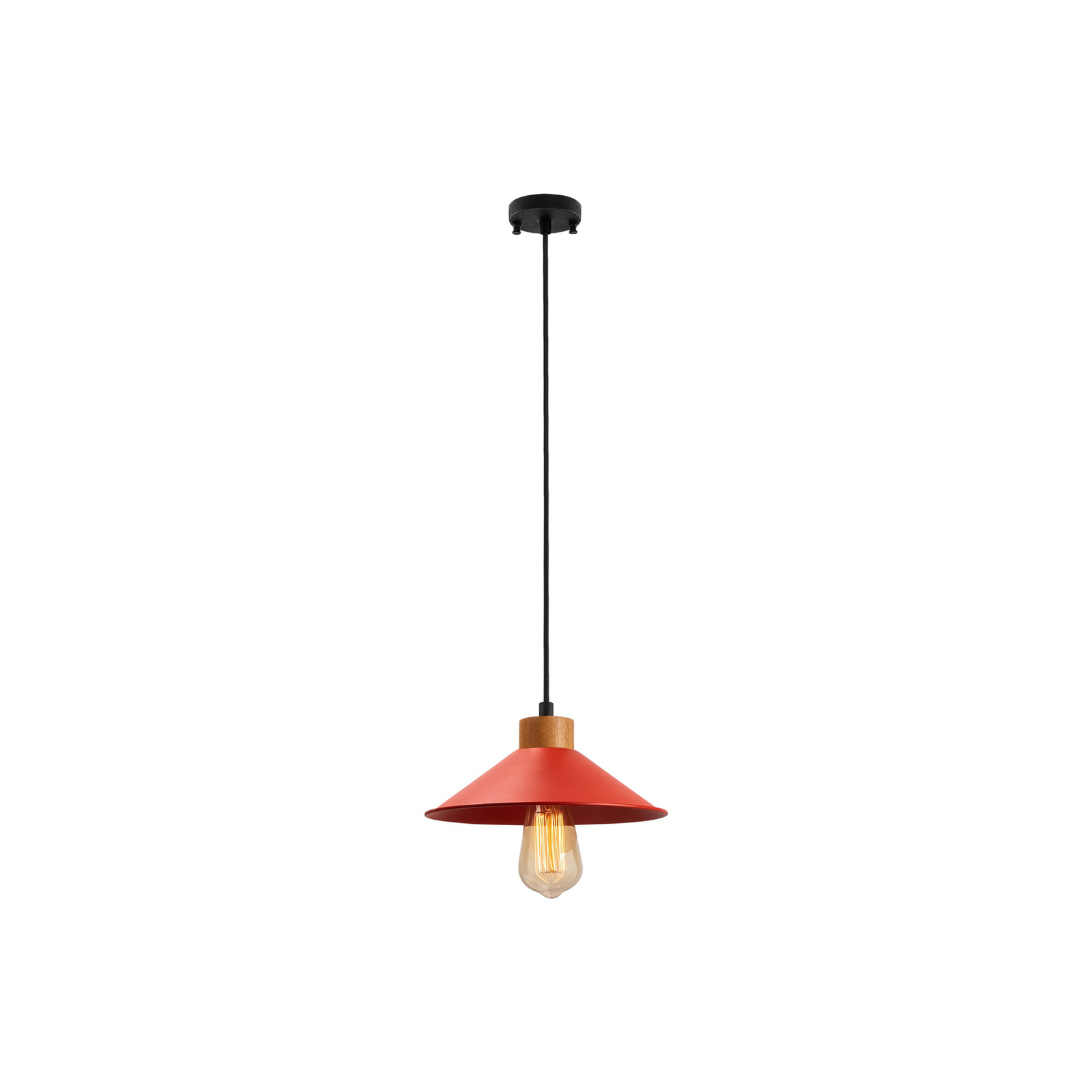 GMN-00006 pendant light 1-bulb wood red