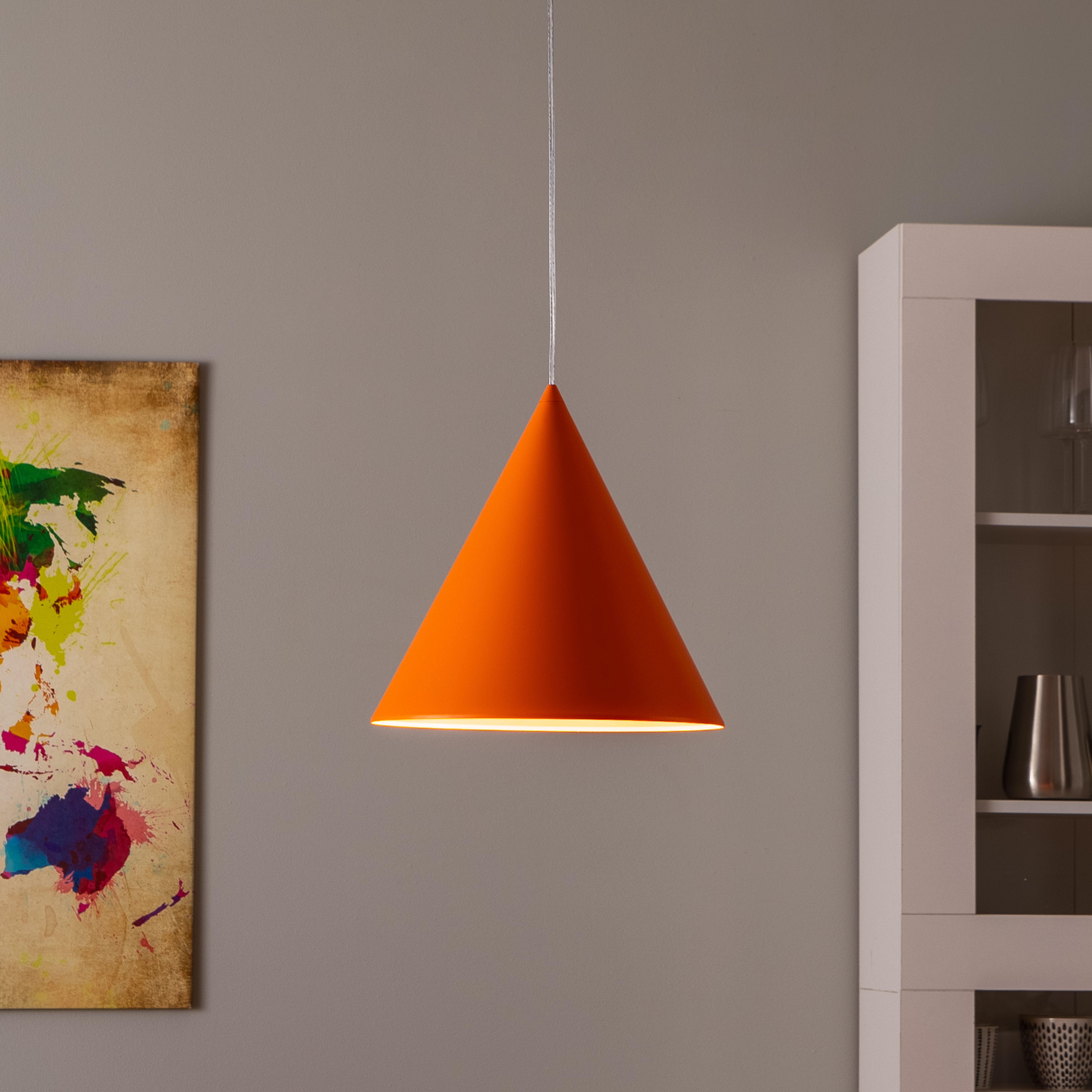 Suspension Cono, à 1 lampe, Ø 32 cm, orange