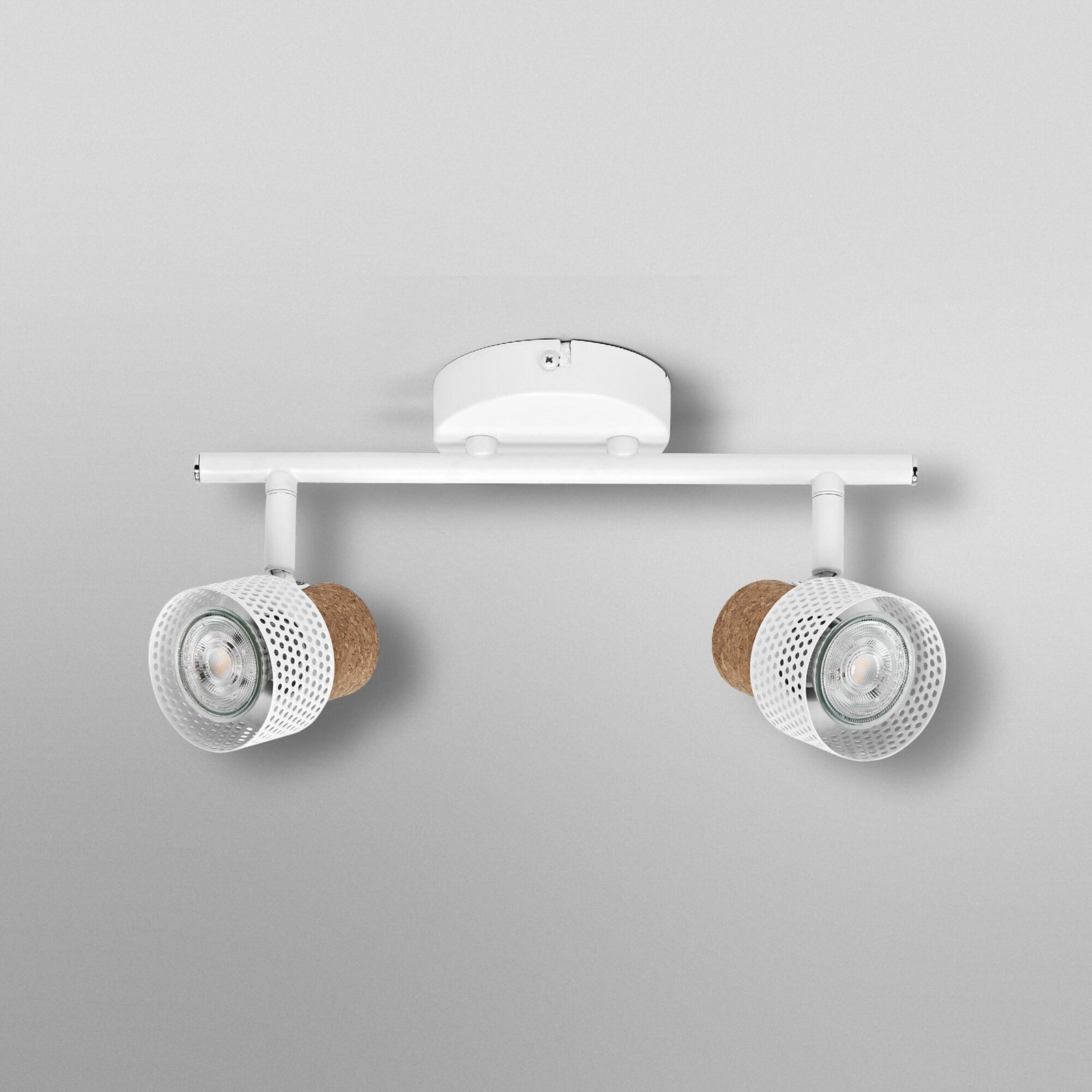 OSRAM CORK ceiling spotlight, white, 2 spots, GU10 LED, 927, dimmable