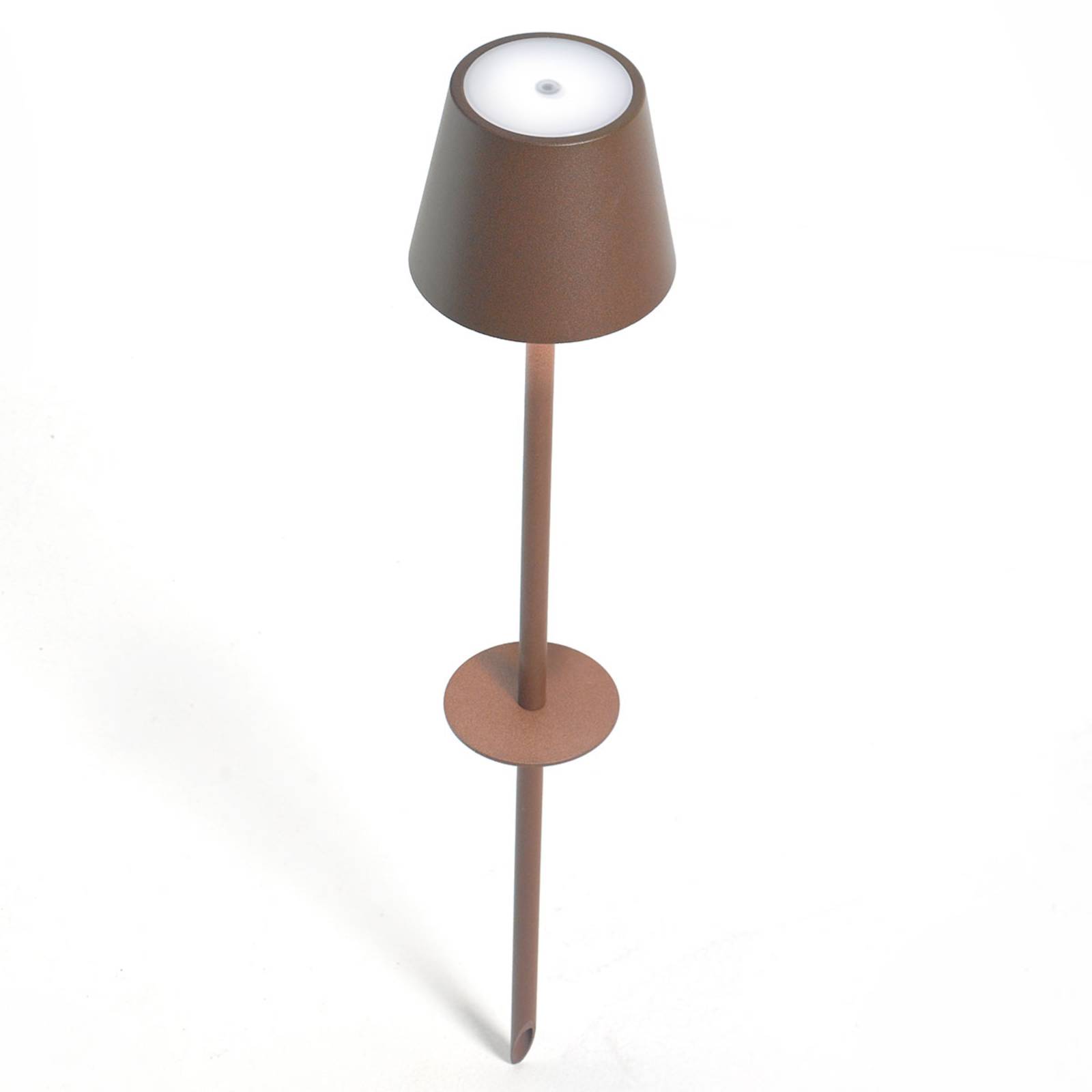 Lampe piquet LED Poldina batterie, brune 135 cm
