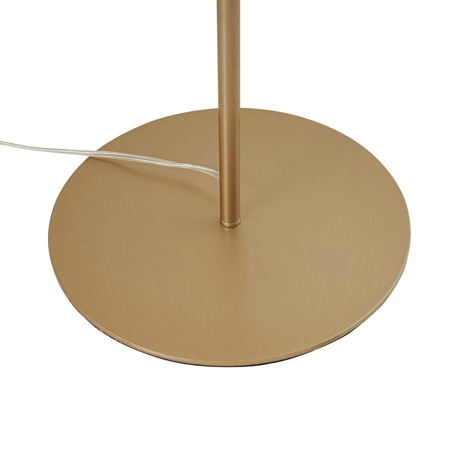 Lucande Floor lamp, opal/gold, metal