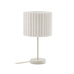 Stolní lampa Libbie, výška 45 cm, plátno, krémová, E27 – Lindby