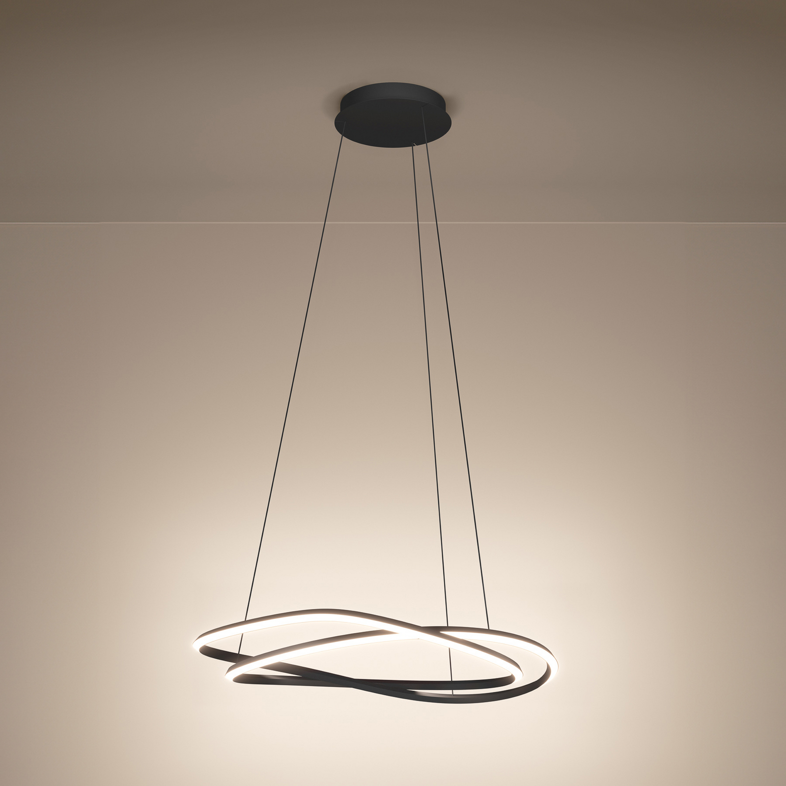 Suspension LED Guntin grise 62 cm en métal CCT - Stars of Light