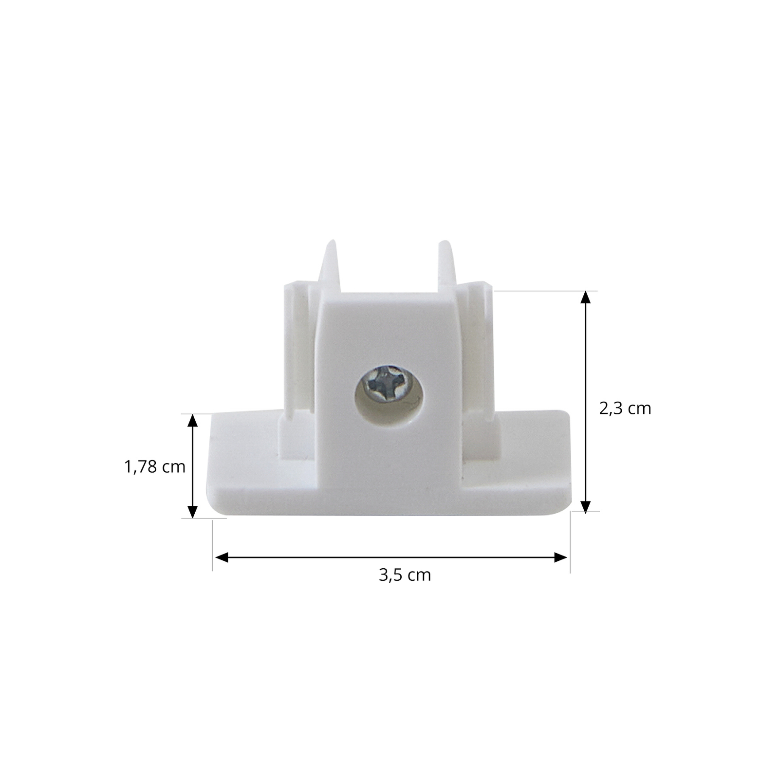 Lindby end cap Linaro, white, screw, single-circuit track lighting system