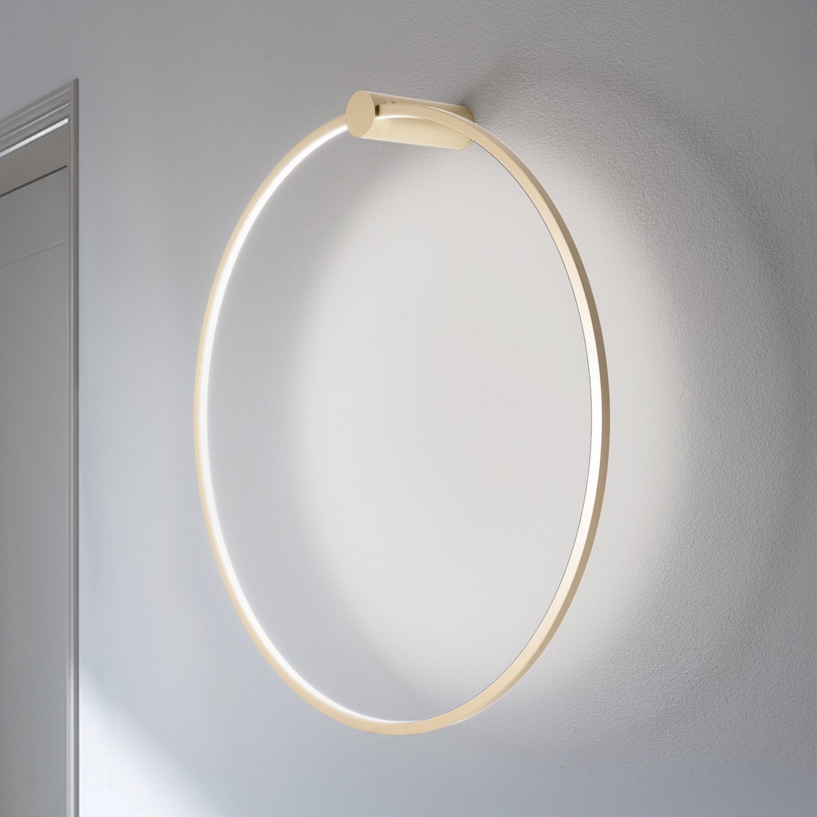Kinkiet LED Saturno, złoty, Ø 80 cm, metal, 4000 K