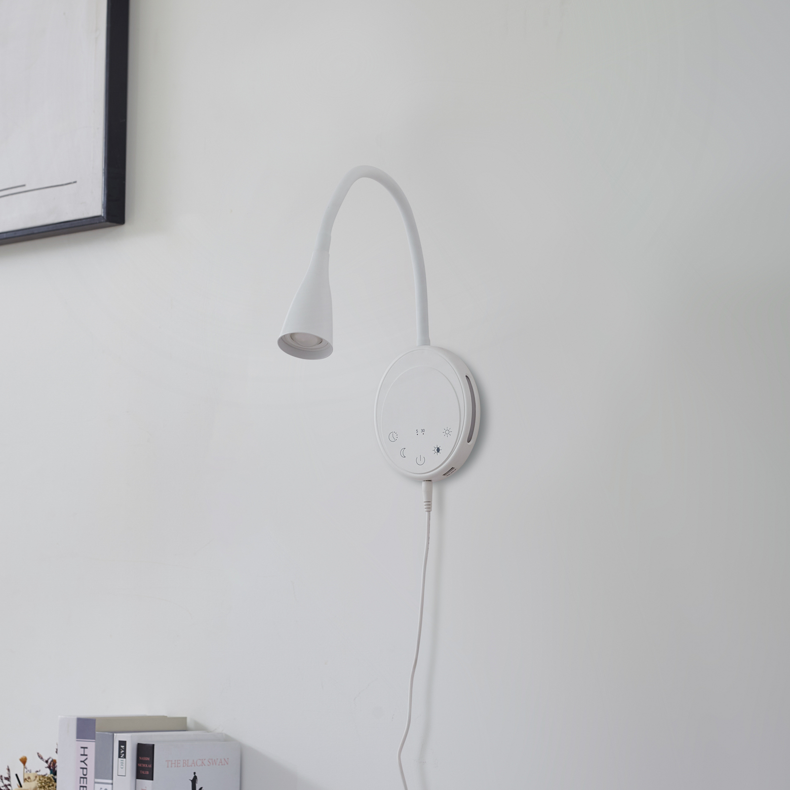 Lindby LED lasāmvieta Zayna, balta, plastmasas, aptumšojama