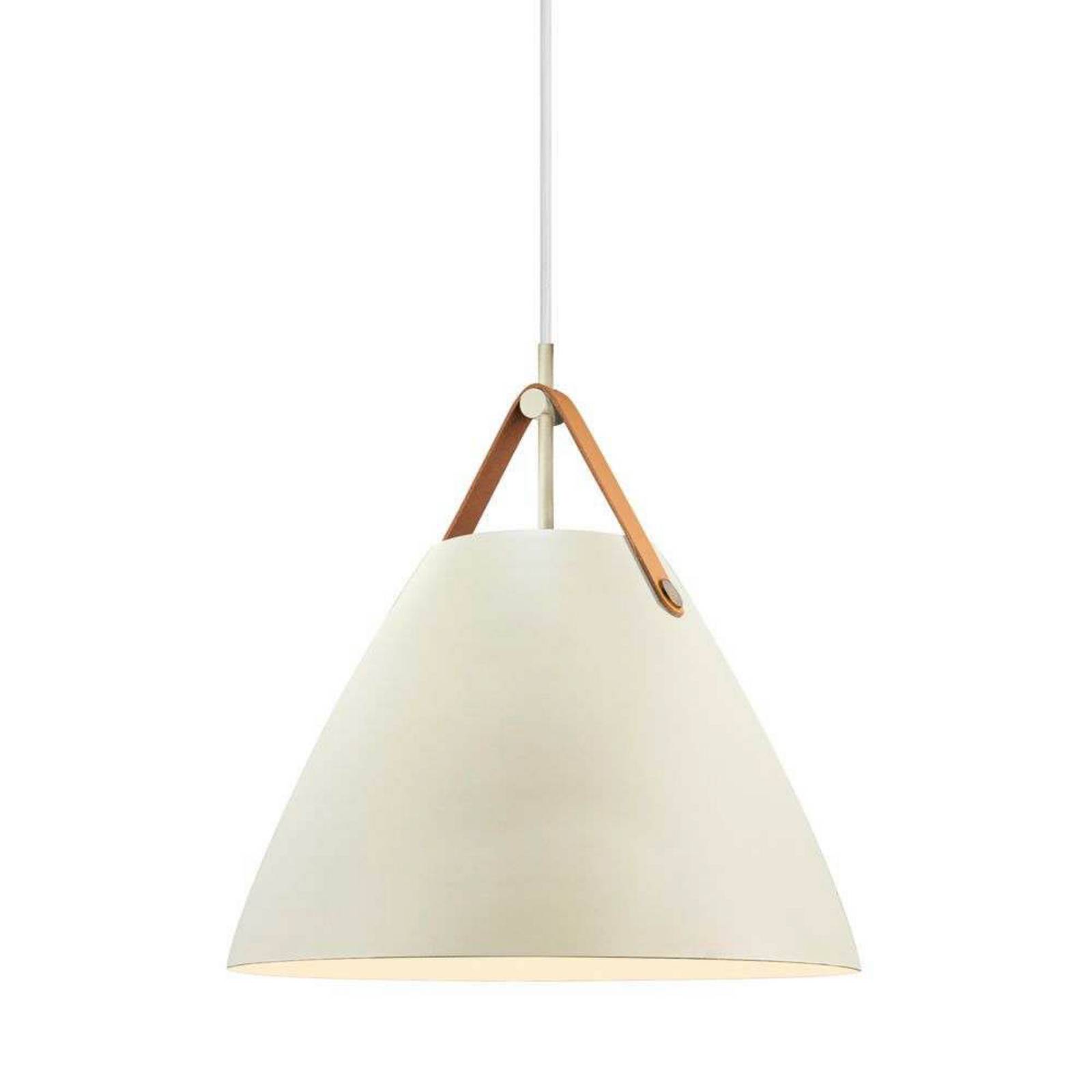 Lampa wisząca Strap, kolor piaskowy, Ø 36 cm, metal/skóra