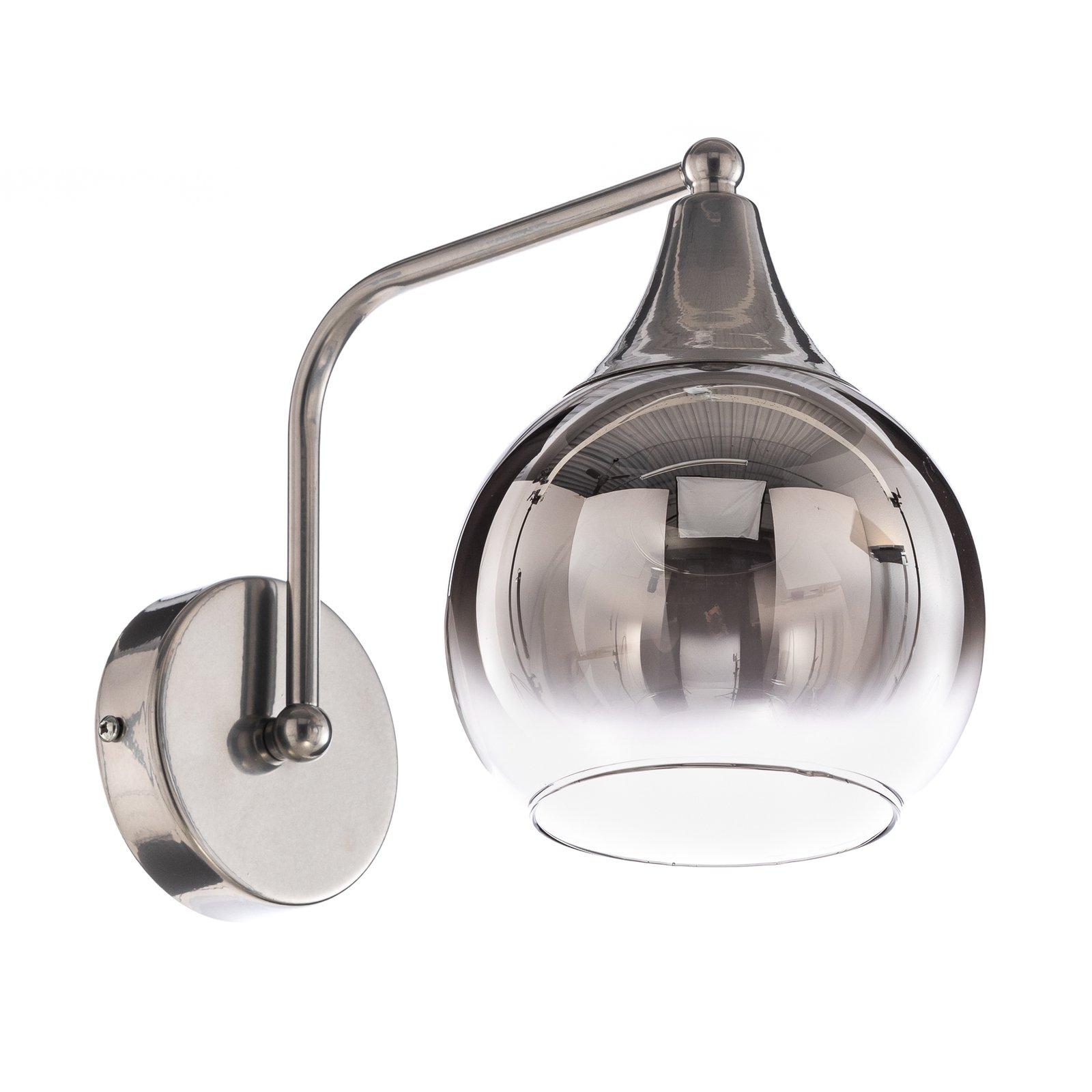 Wandlamp Monte van glas, 1-lamp, zilver