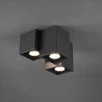 Plafonnier Fernando, 3 lampes, noir mat