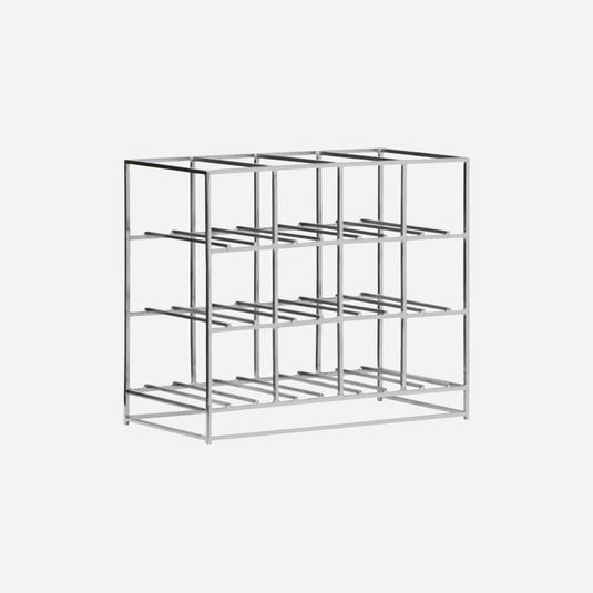 HD12 Scaffale per bottiglie di vino, argento, 41x35x20 cm, metallo - House
