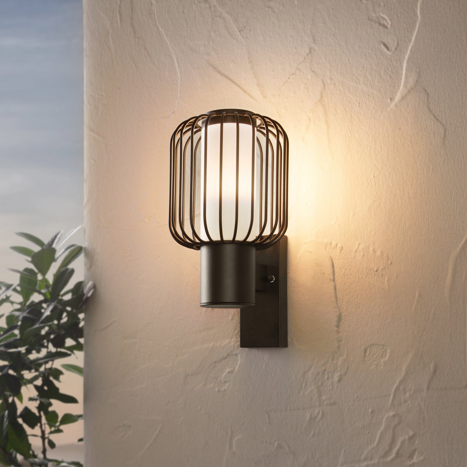 Außenwandleuchte Ravello, schwarz, Höhe 27 cm, Metall