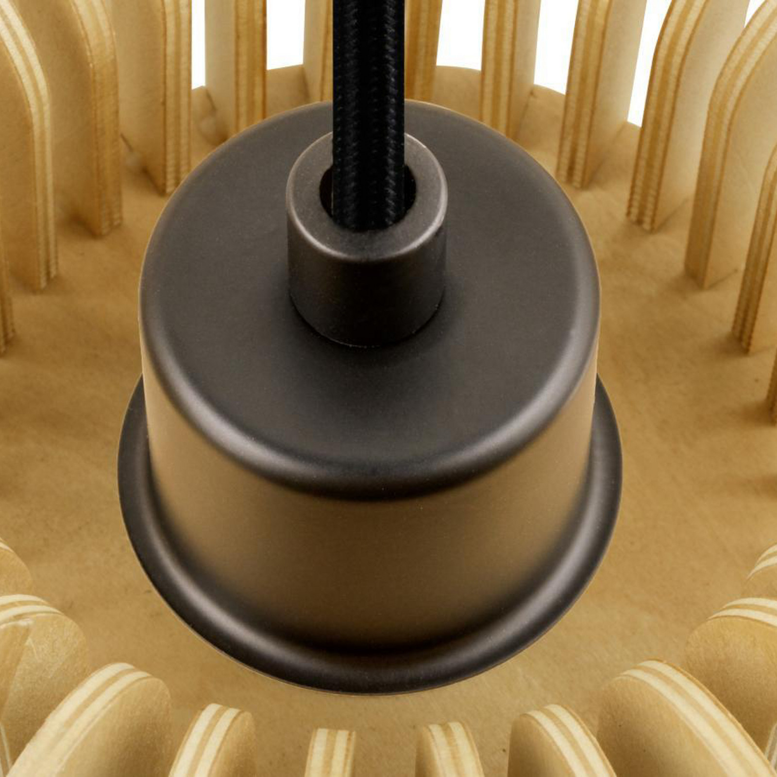 SLV Lampă suspendată Wud lemn deschis Ø 38 cm lemn - Camera de zi / sufragerie - lemn deschis negru