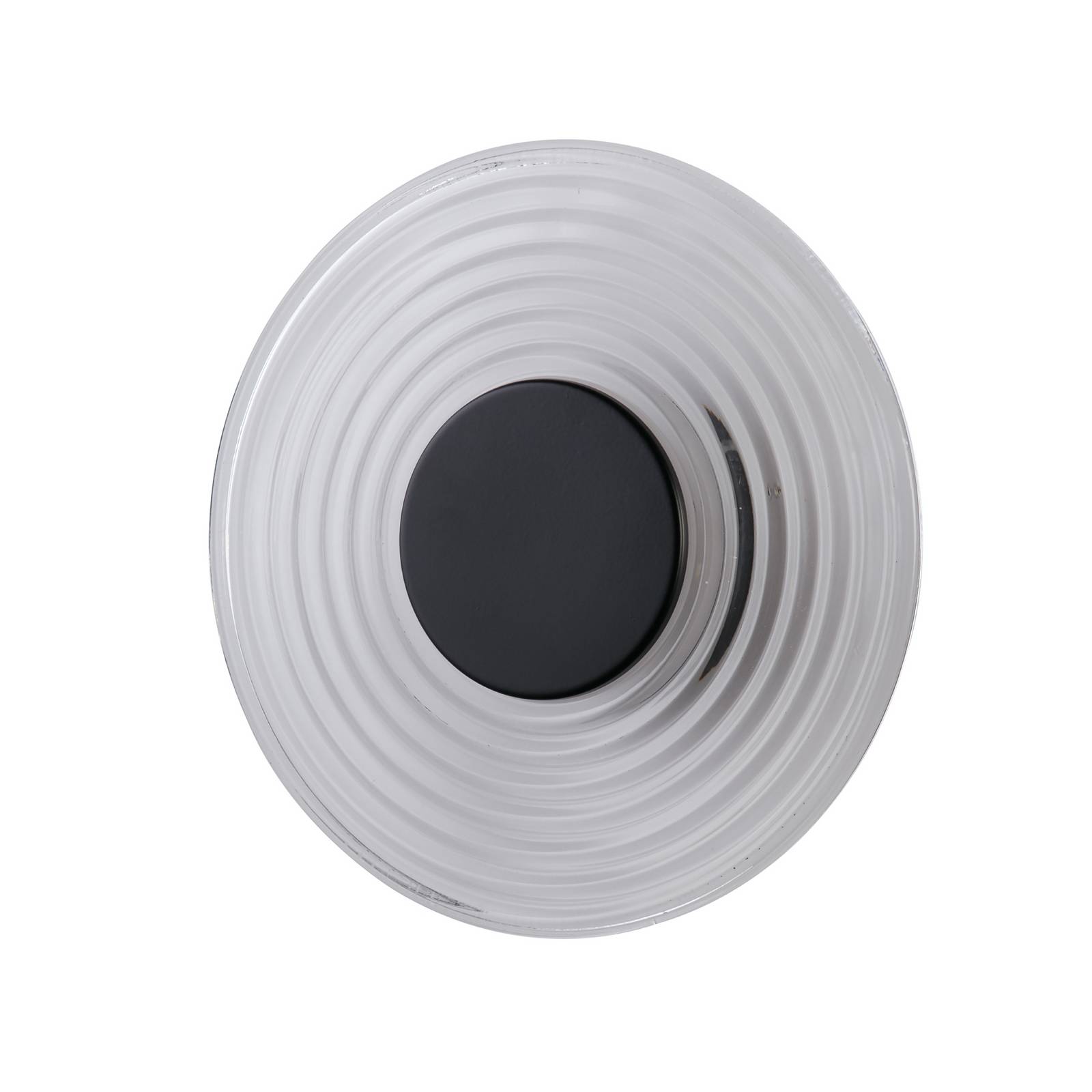 LED-Wandlampe Cleo, transparent/schwarz matt, Ø 30 cm, Glas günstig online kaufen