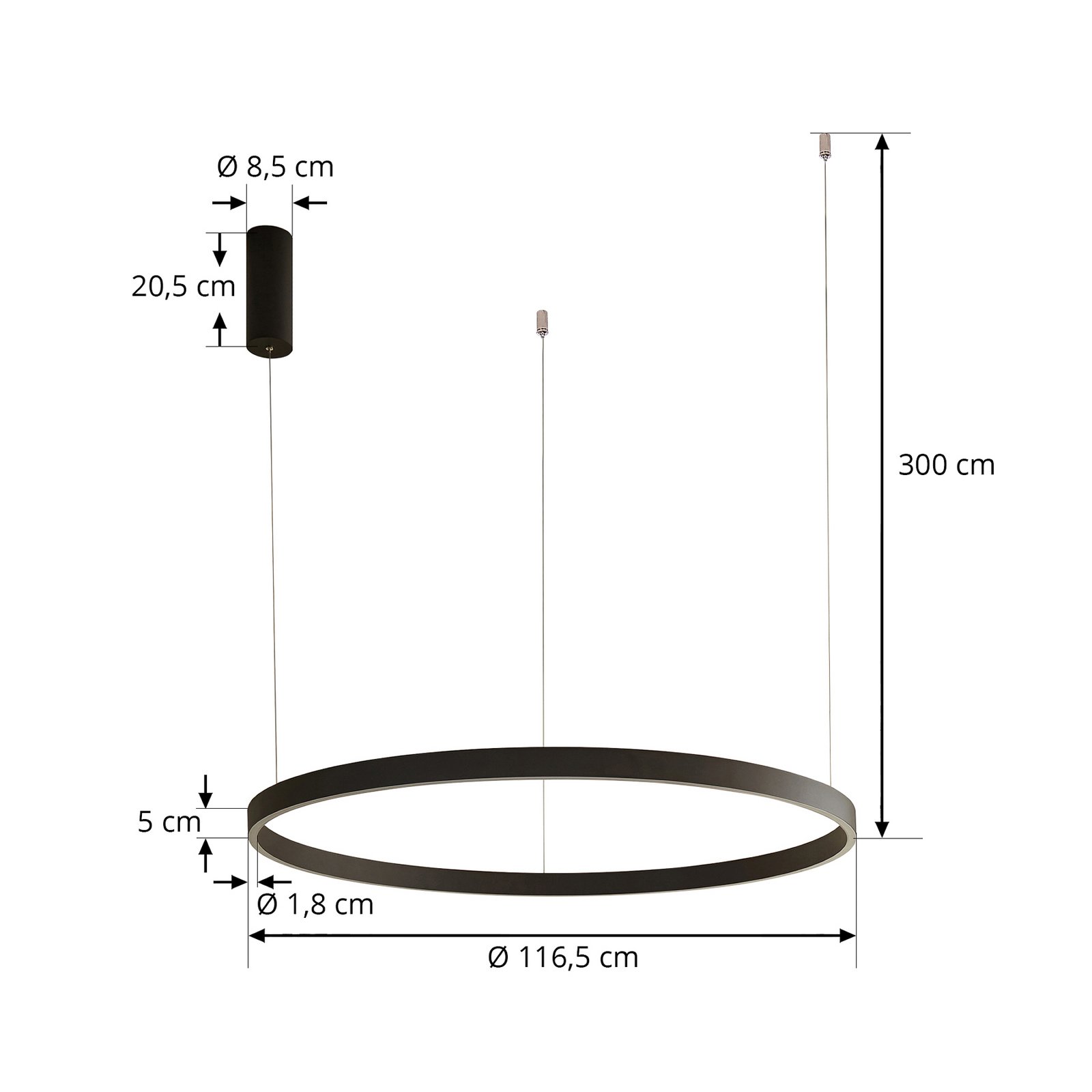 Arcchio Answin Suspension LED 88 W noir