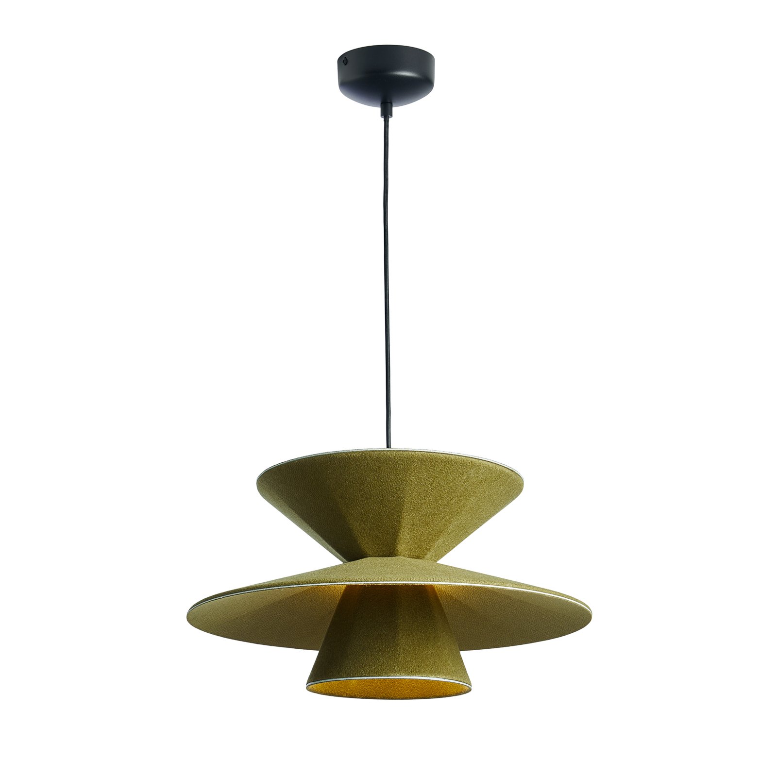 LOOM DESIGN Morphic LED pendant light, green, felt, Ø 50 cm