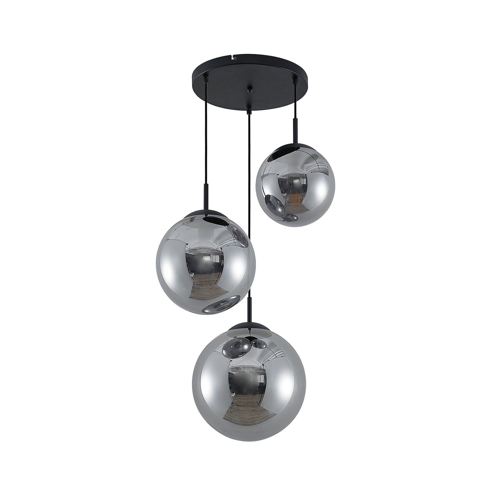 Teeja 3 Cluster Pendel Smoke - Lindby