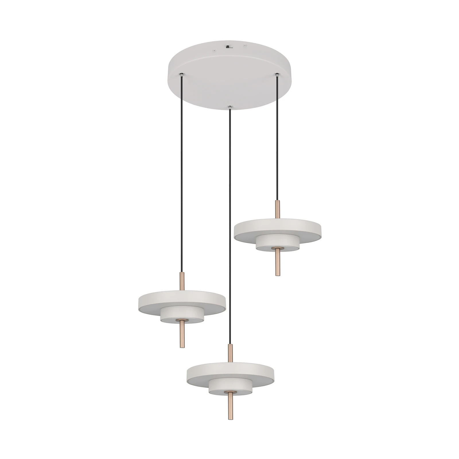 LED-Hängelampe Keaton, hellgrau, Ø 45 cm, Metall, CCT 3-flg.