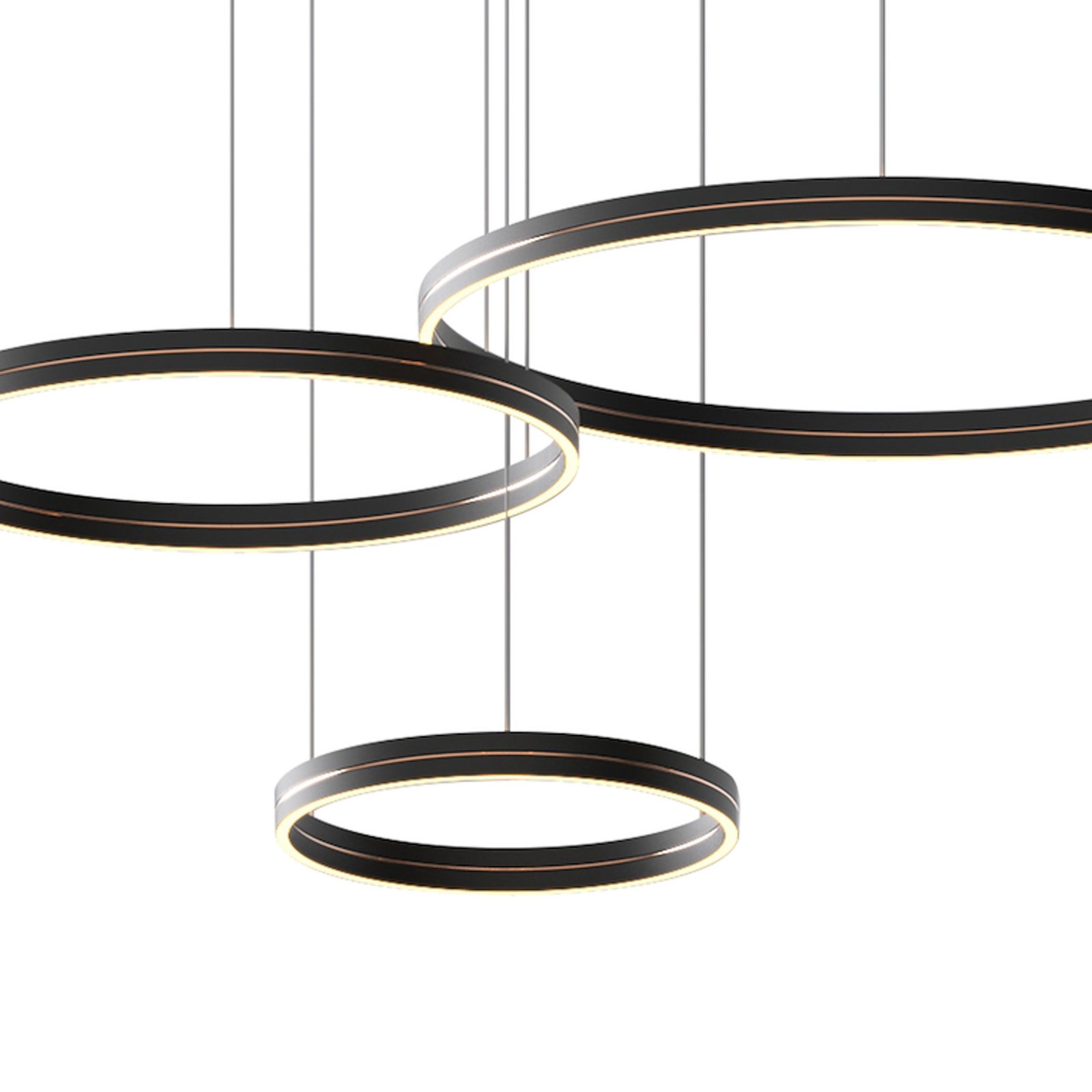 LED-Hängeleuchte Gravity, 3-fl., Metall, schwarz, 4.000 K