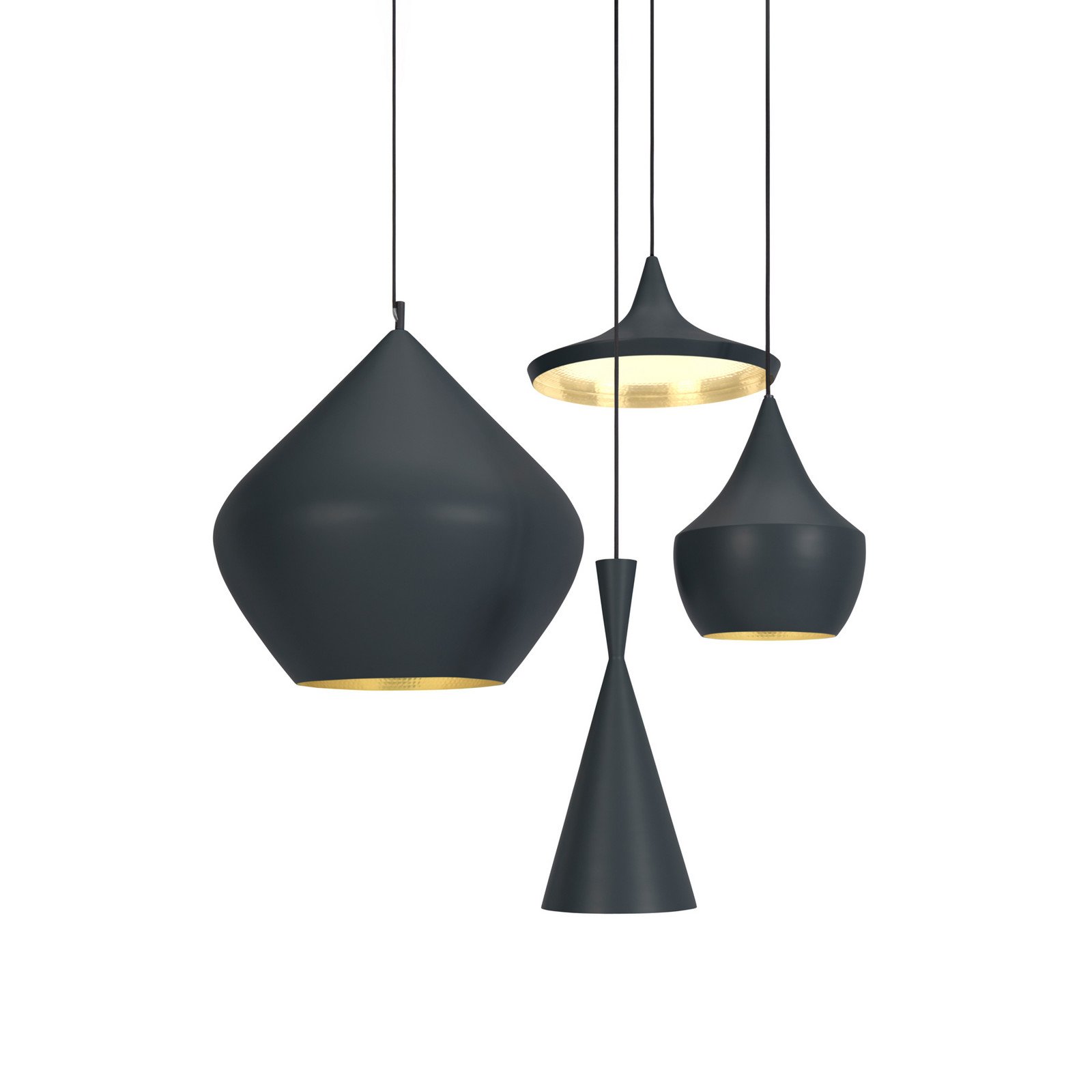 Tom Dixon Beat Range Round pendul 4 becuri negru