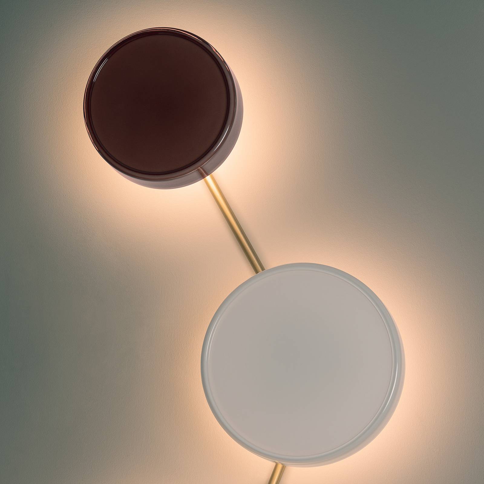 MARSET LED-Wandlampe Caramel, braun, Ø 22 cm, TRIAC, Glas günstig online kaufen