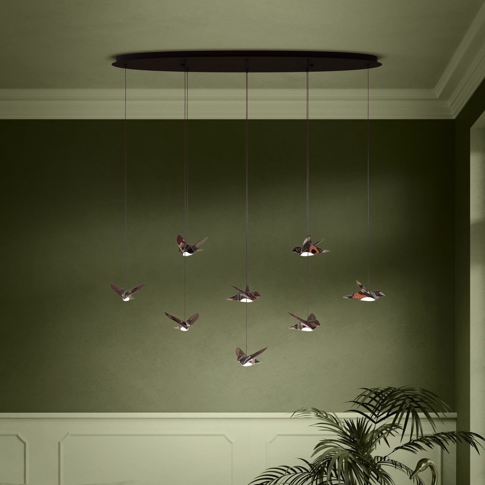 EGLO Stars of Light lampă suspendată LED Paratebueno negru cu 8 becuri. - Camera de zi / sufragerie - Design - negru-nichel - Metal