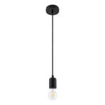 Hattie pendant light, E27 socket, Ø 4.7 cm, black, metal - Lindby
