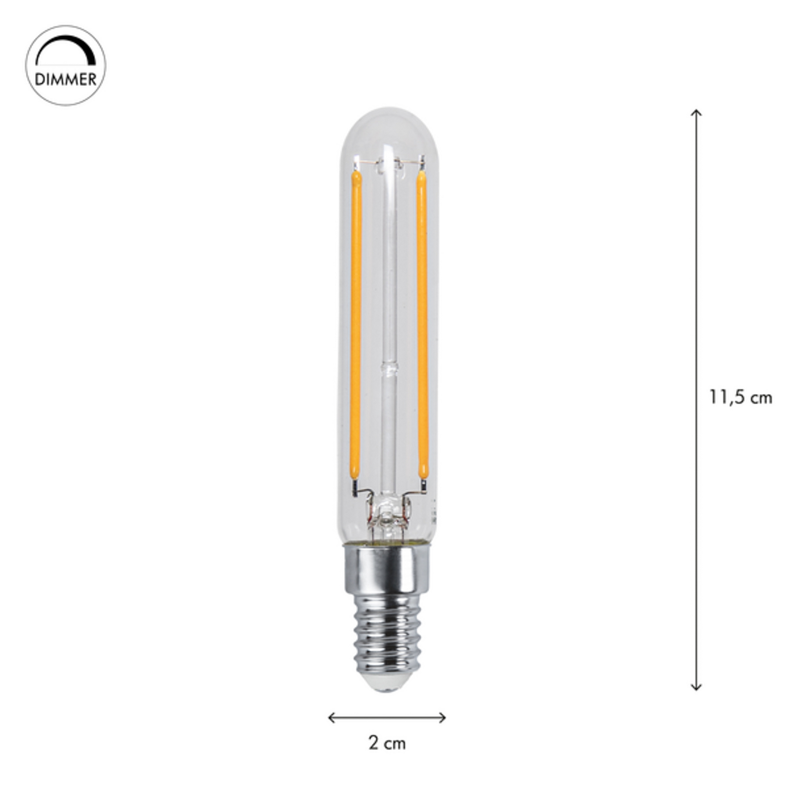 LED-pære E14 3,3 W T20 filament 2 700 K Ra90 dimbar LED-pære E14 3,3 W T20 filament 2 700 K Ra90 dimbar