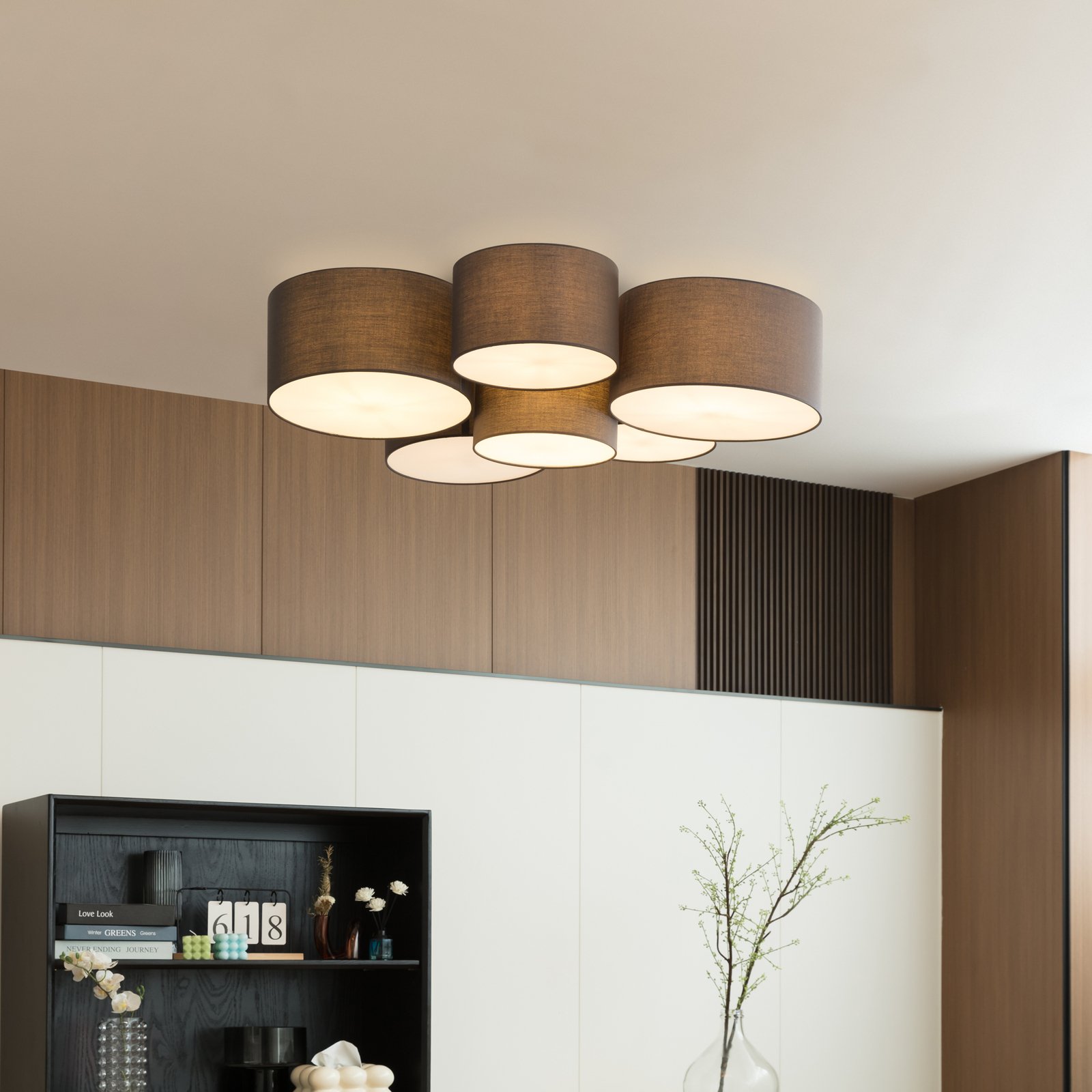 Maureka 6 Ceiling Lamp Dark Grey - Lindby
