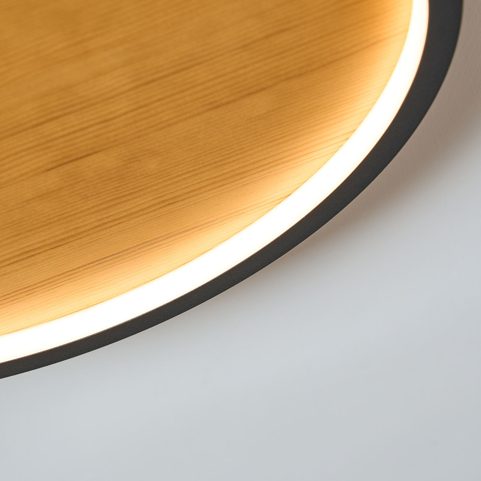 Kiru LED ceiling light, pine, length 63.2 cm, wood