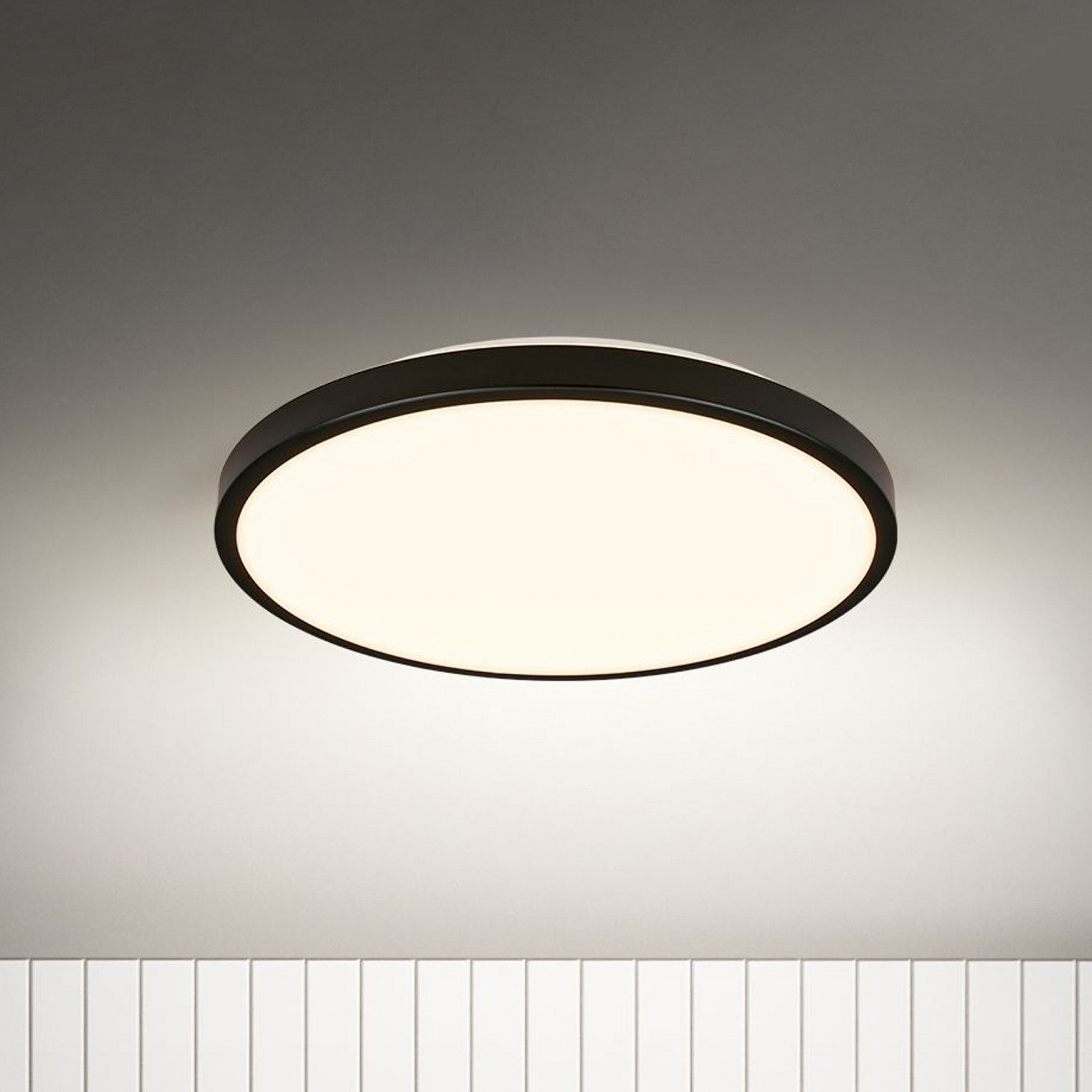 Briloner Chet plafonieră LED alb plastic 29 cm senzor IP54 - Hol - modern - negru