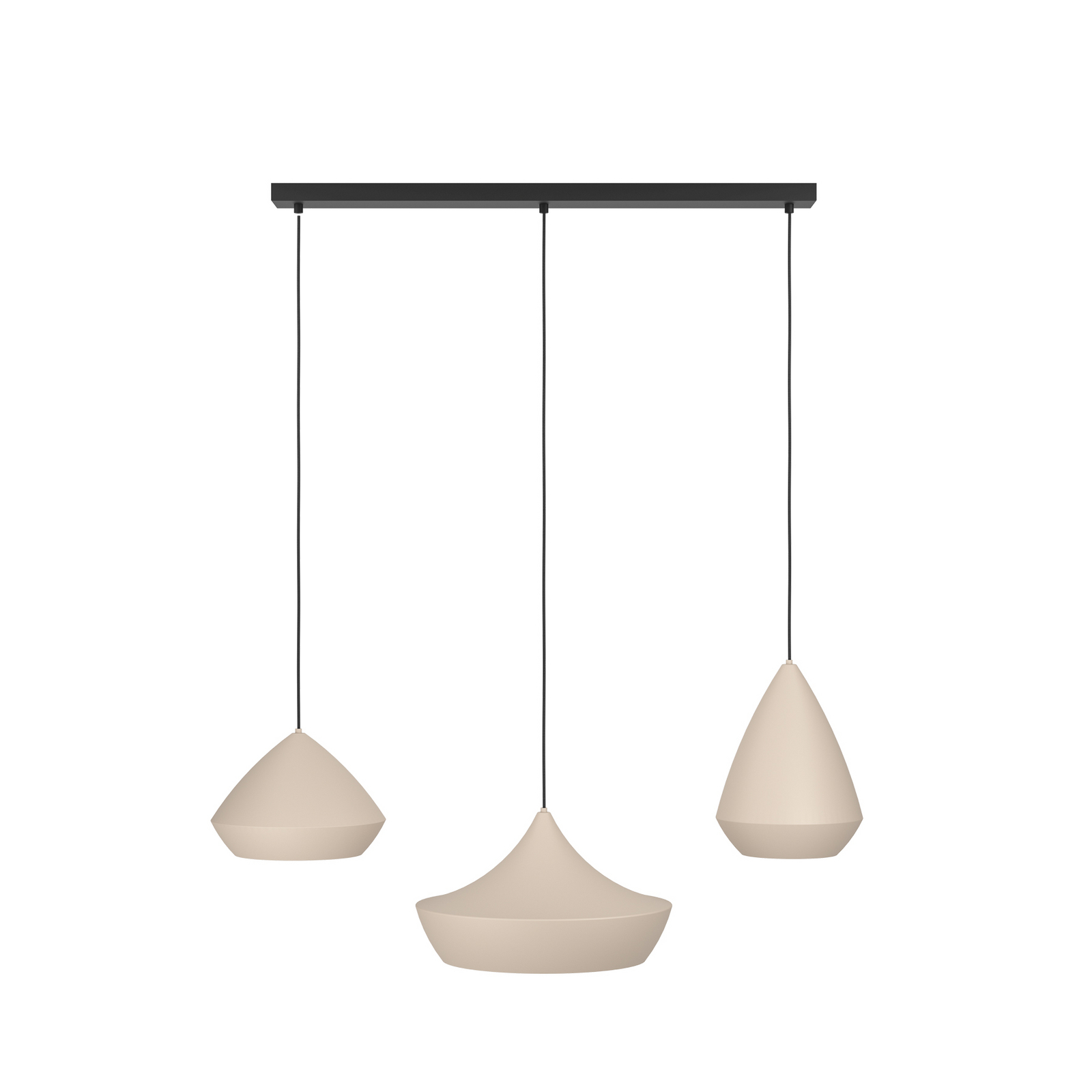 Suspension Torremolinos, beige, 93 cm, à 3 lampes - Stars of Light