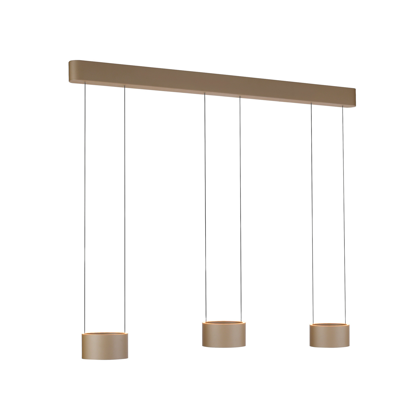 PURE LED-Hängelampe Clipse, bronze, Länge 110 cm, CTT, 6-flg