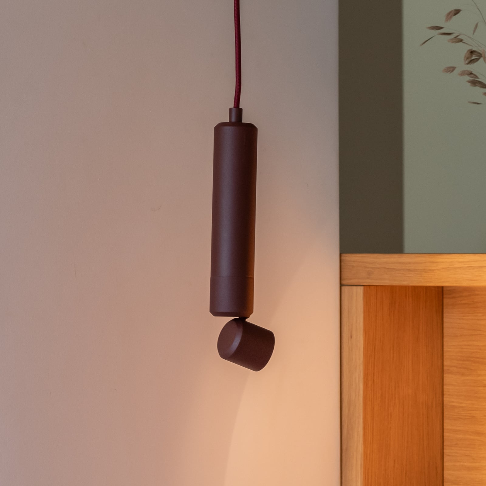 IT'S ABOUT ROMI – żyrandol LED „Milan”, bordowa, Ø 6 cm
