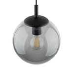 Esme hengelampe, Ø 30 cm, røykgrå, glass, kuppel, E27
