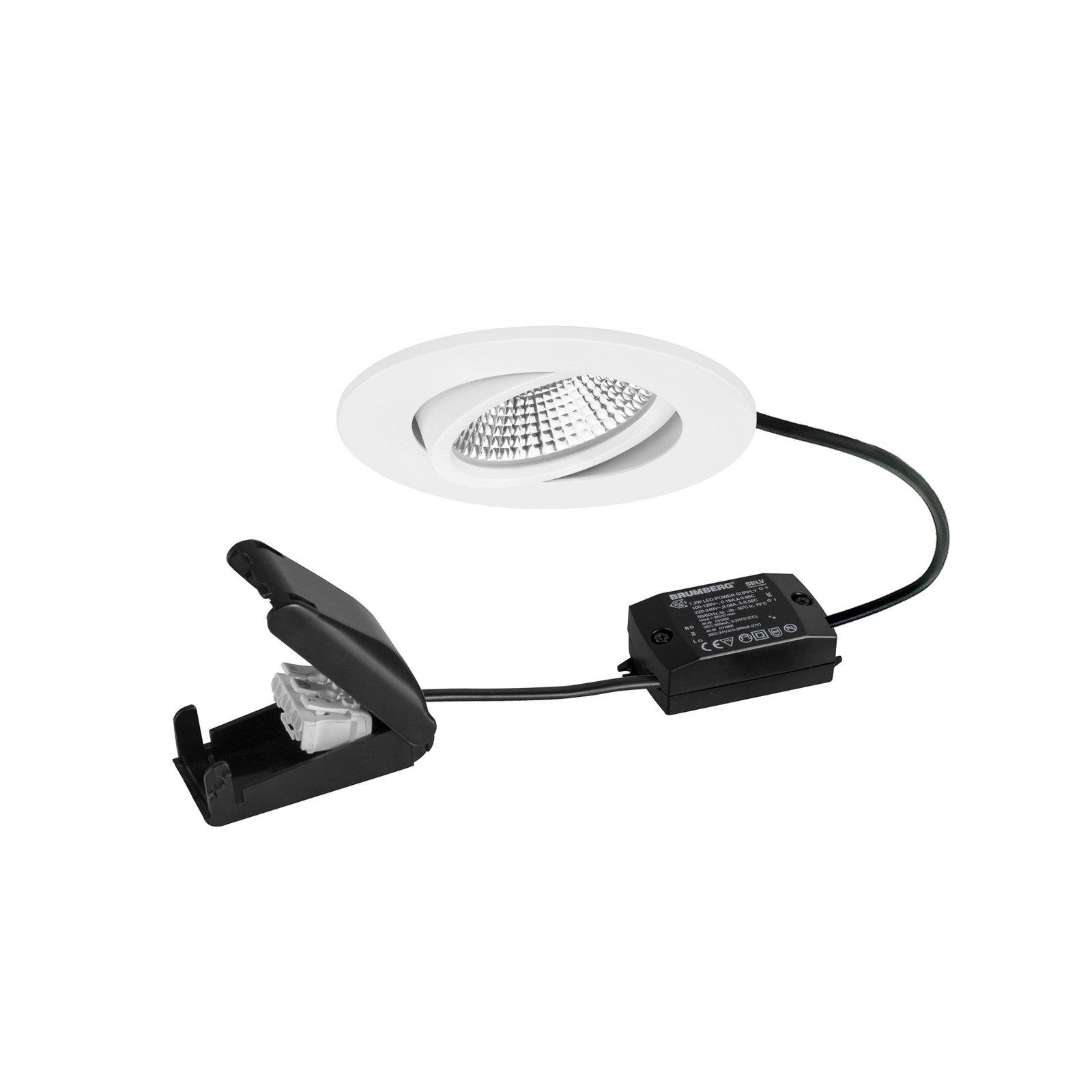 BRUMBERG BB23 LED spot IP65 on/off connection box textured white