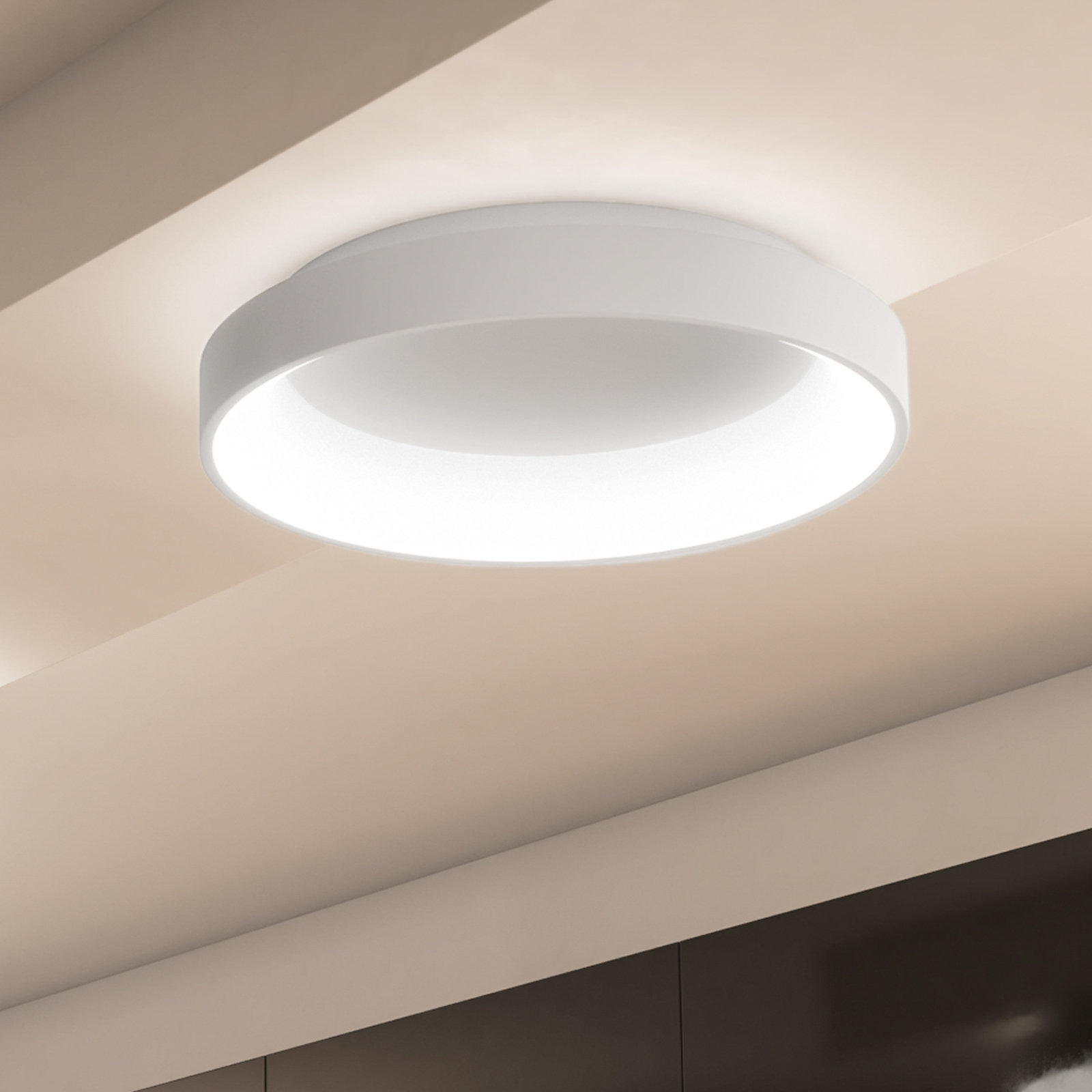 Lampa sufitowa LED Shay, biała, Ø 59 cm