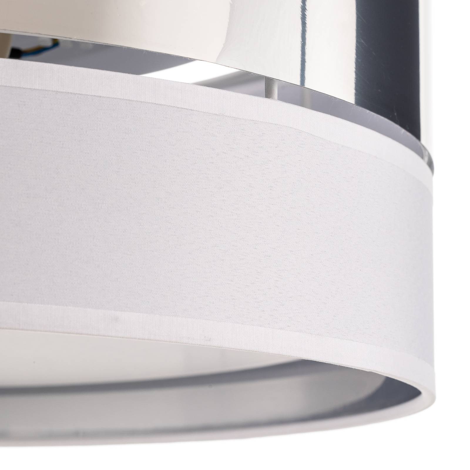 Lampa sufitowa Hilton, biała/srebrna, Ø 45 cm