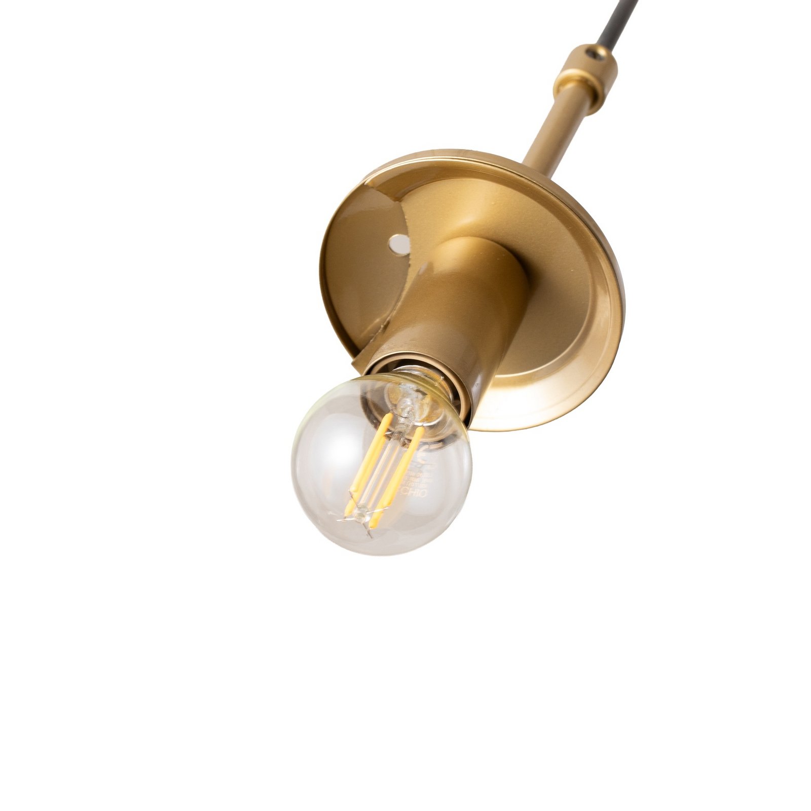 Suspension Orbital, blanc/doré, à 5 lampes, verre, métal, E14