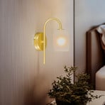 Lucande Taylan wall light in iron glass lampshade