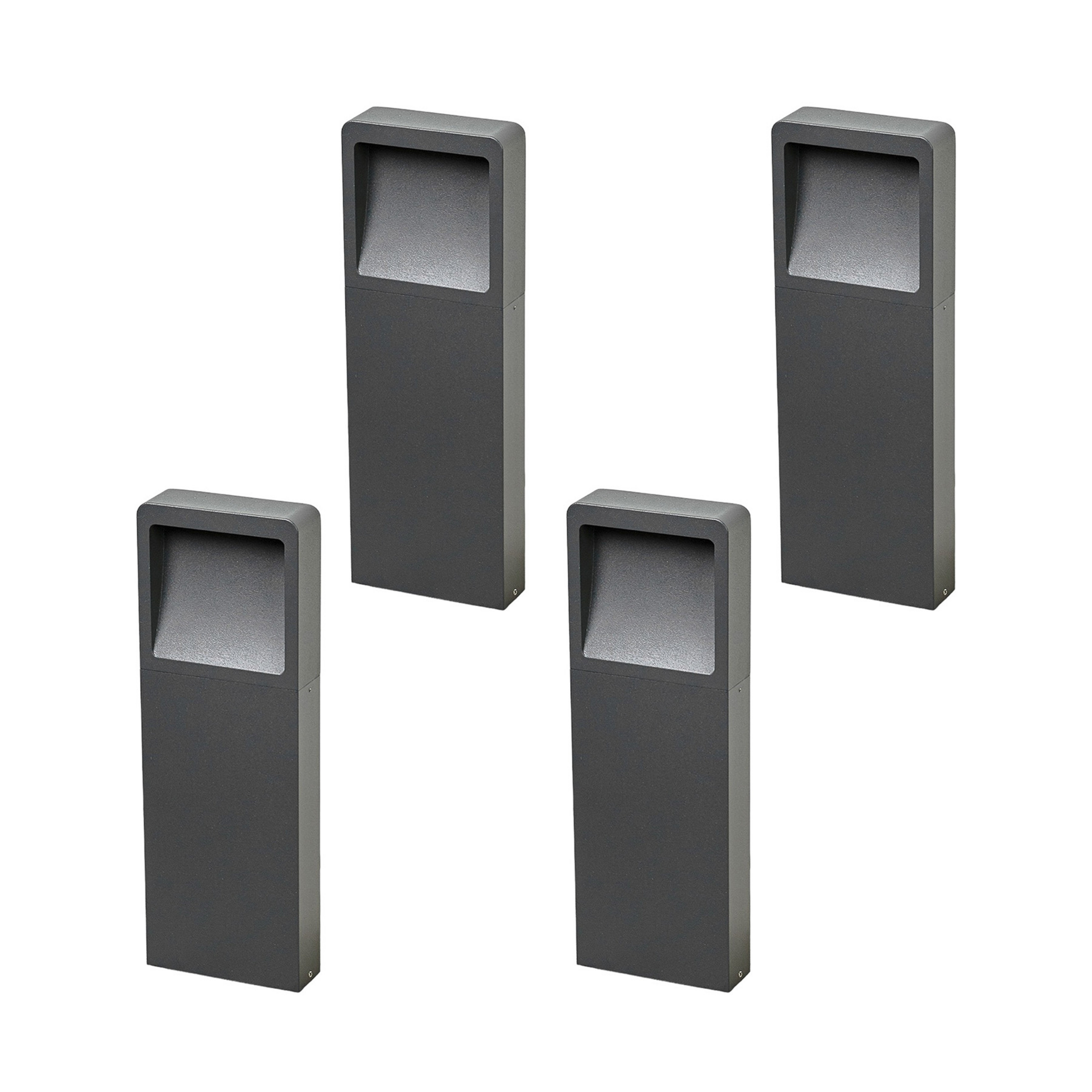 Lucande, luminaire pour socle LED Leya, lot de 4, 35 cm, anthracite, IP54