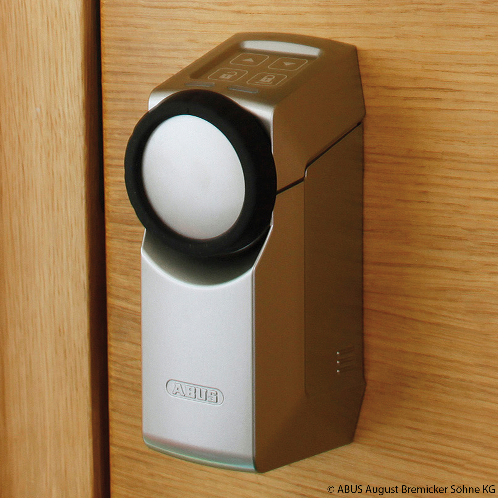 ABUS Z-Wave HomeTec Pro door lock drive, silver, ABS plastic, W: 5.1 cm, H: 13.8 cm