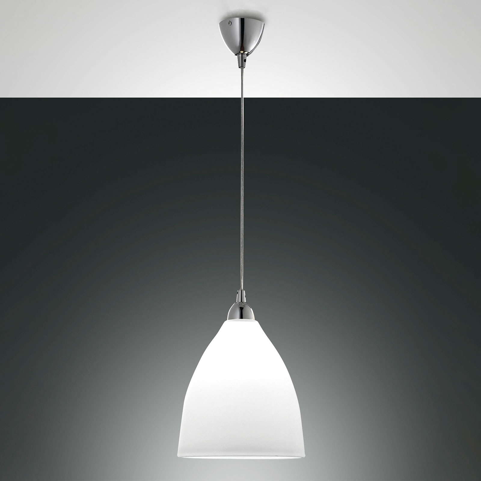 Glazen hanglamp PROVENZA, 27 cm wit