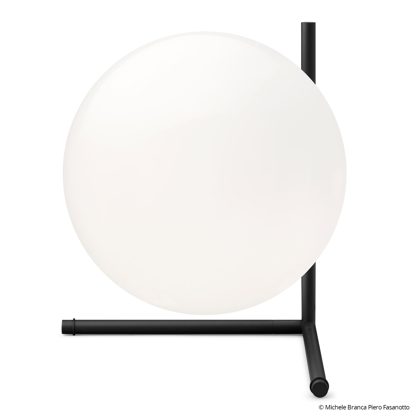 Flos FLOS IC T2 table lamp, black, for Living / Dining Room, steel, glass, E27, 205 W, energy efficiency: A++, H: 35 cm