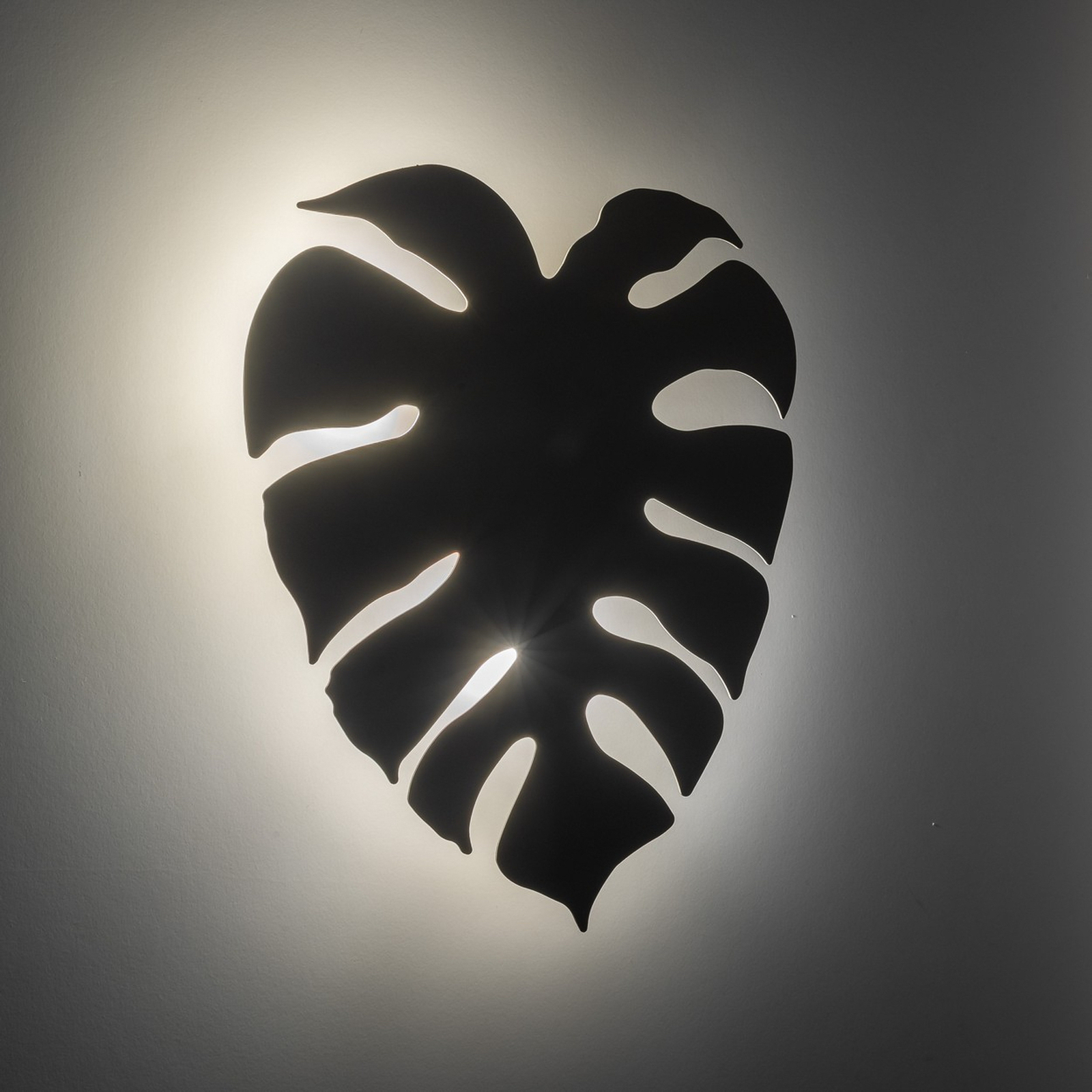 Monstera wall light, leaf shape, 3 x G9, steel, beige