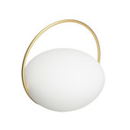 Orbit LED rechargeable table lamp, white/brass, IP44 CCT - UMAGE