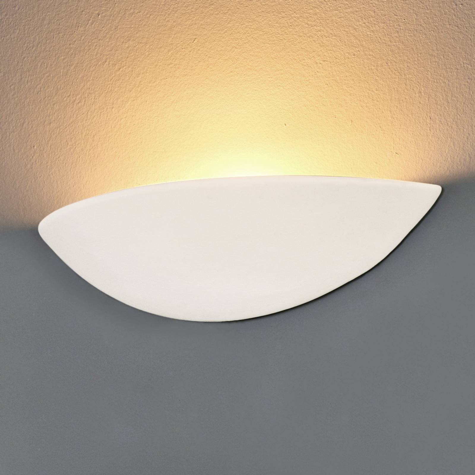 Pale plaster wall light, paintable Lights.co.uk