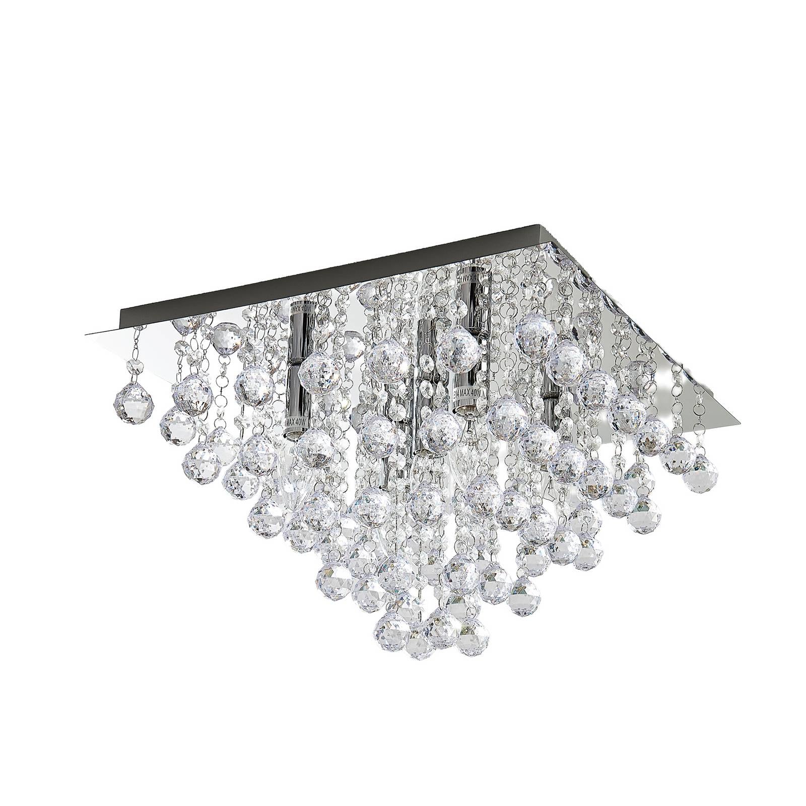 Lampa sufitowa Lindby Annica, kątowa, chrom, metal, 42cm