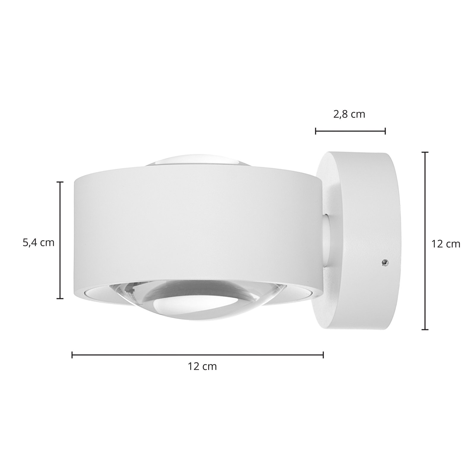 Arcchio Rotari LED wall light, lens, up/down