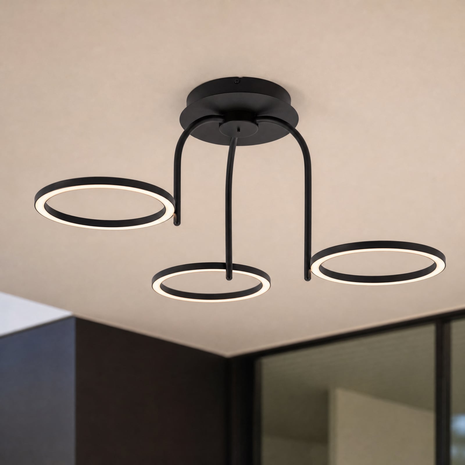 Plafonnier d'extérieur LED Sylvara, à 3 lampes, CCT, noir - Lucande Plafonnier d'extérieur LED Sylvara, à 3 lampes, CCT, noir - Lucande